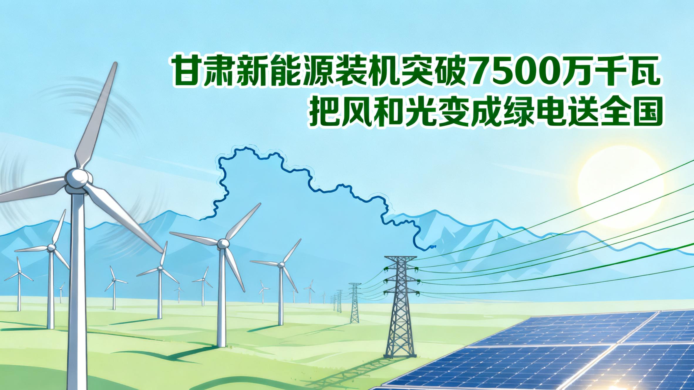 甘肃新能源装机突破7500万千瓦！如何把风和光变成绿电送全国？