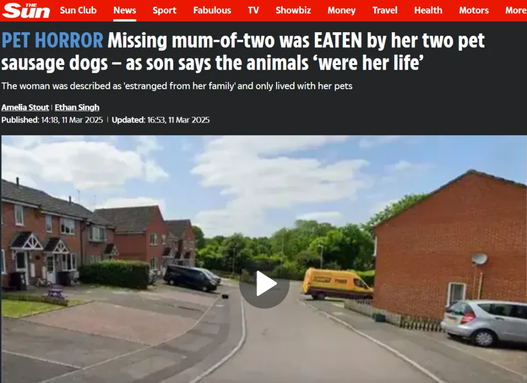 英国母亲孤独自尽，爱犬求生啃食主人，一双子女无人问津...