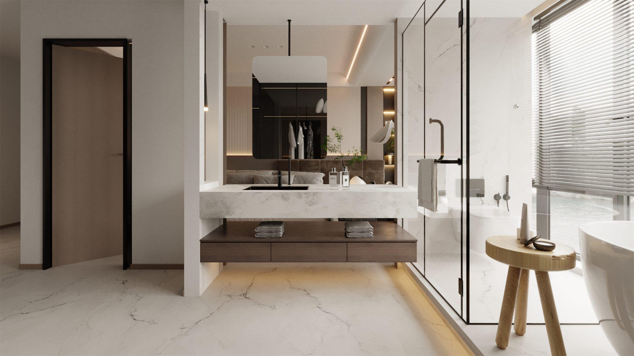 国际瓷砖品牌浴室空间搭配分享，打造疗愈系卫浴秘境