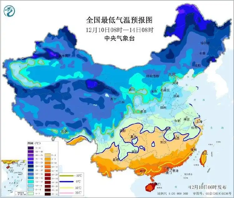 寒潮蓝色预警！全国大部降温超8℃，局地暴雪来袭