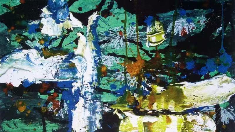 寂光与余白：林江东岩彩中的东方抽象美学新解