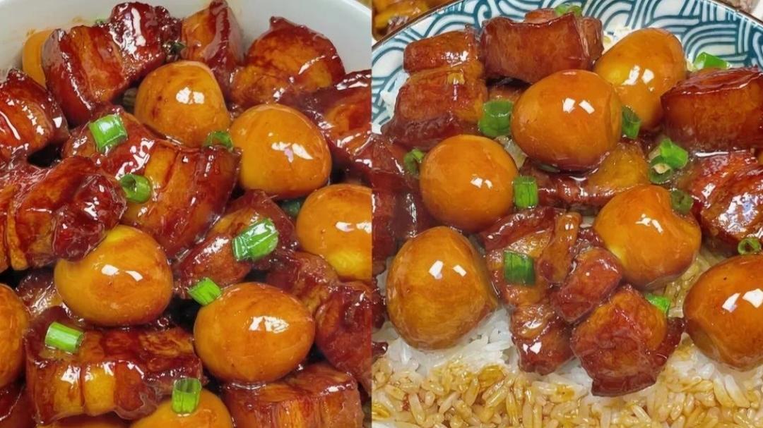 红烧肉做法：五花肉炖鹌鹑蛋，香浓入味好下饭