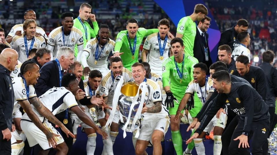 欧足联官方公布2023-2024赛季欧冠奖金收入 皇马1.4亿欧元