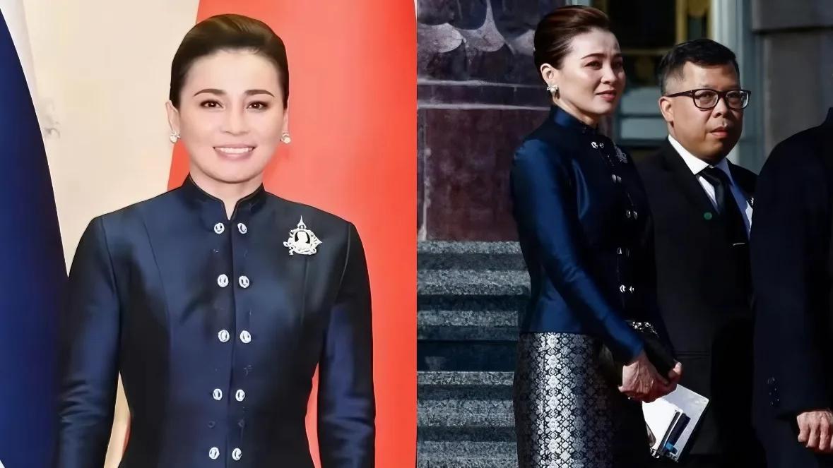 被王后苏提达惊艳到了，穿泰式礼服与泰王访华，一副贵气相确实美