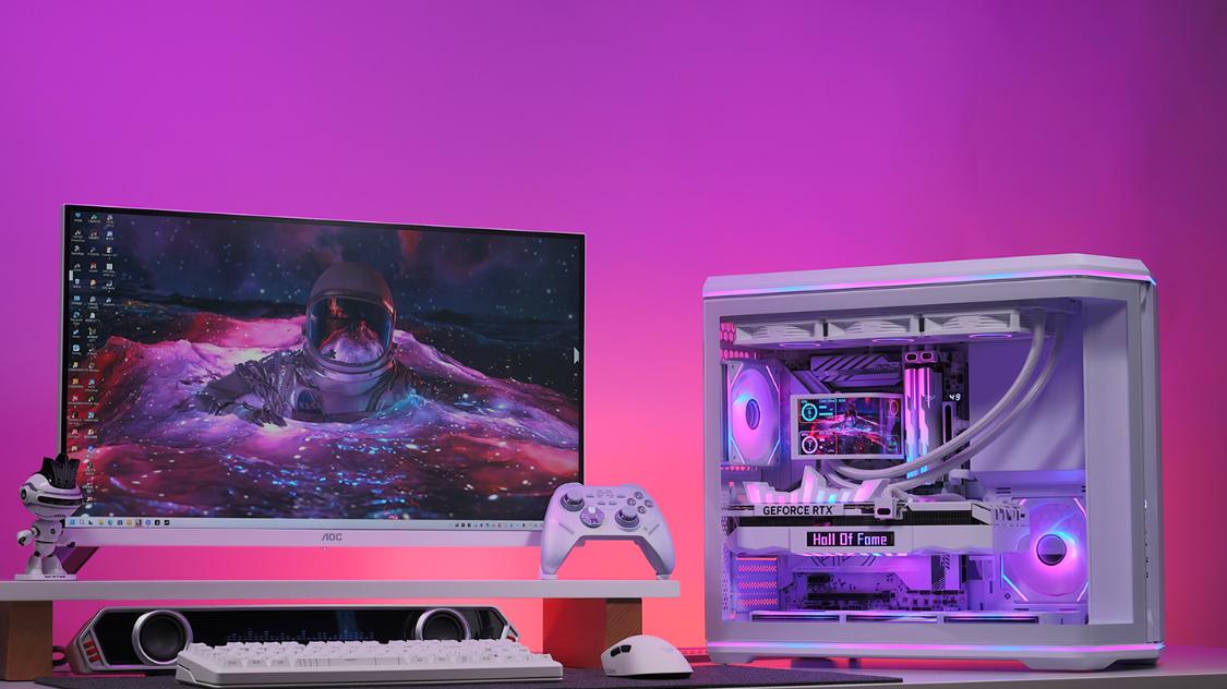 超硬核白色曲面海景房装机：265K+5080HOF+先马巨浪3+锋幻ZW360