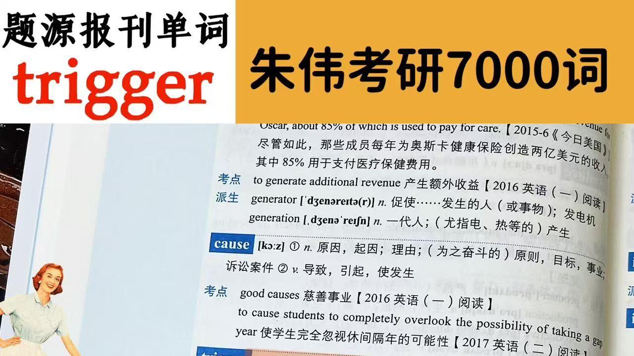 题源报刊单词trigger-朱伟考研7000词