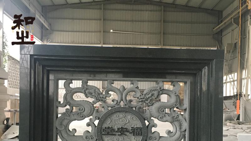 寺庙精美石雕花窗石窗款式
