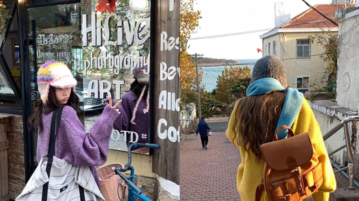 最近“彩色毛衣”可受欢迎了！这样穿高级松弛，贼显白