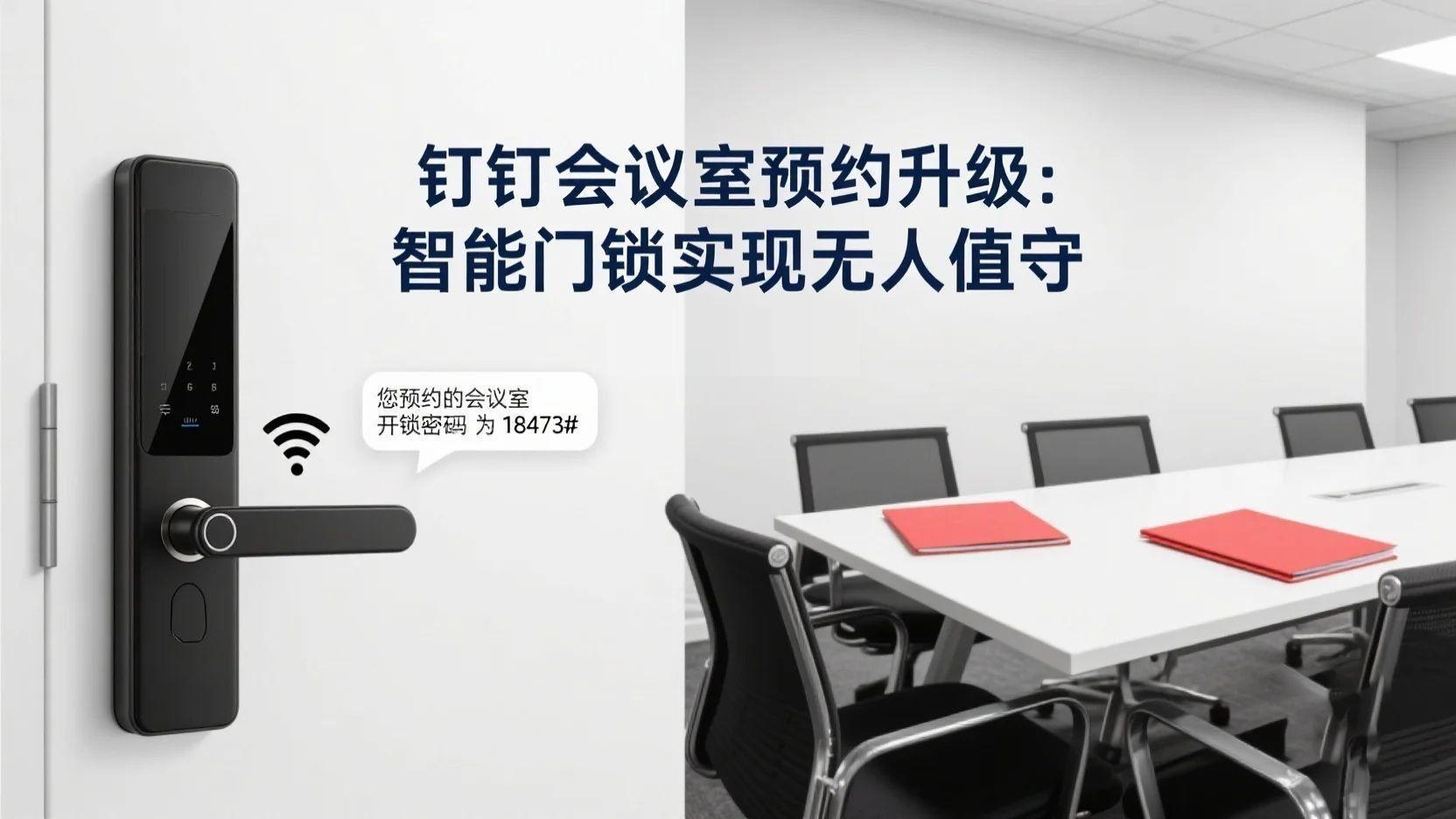 钉钉会议室预约对接智能门锁，无需Wifi自动接收临时密码