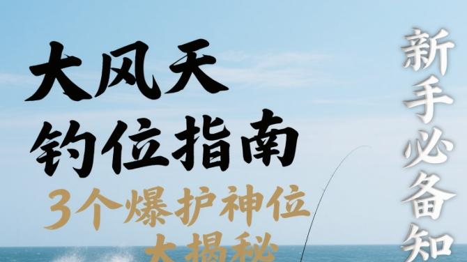 大风天鱼躲在哪？看看老钓友们都去哪，这就是爆护的神位