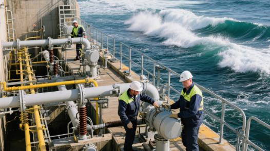 海洋能发电矩阵：潮汐与波浪联合电站并网运行