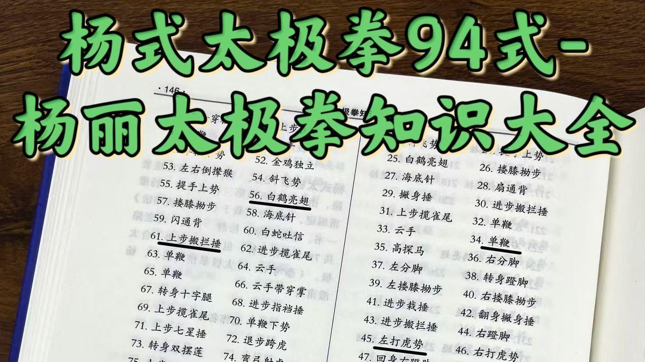 杨式太极拳94式-杨丽太极拳知识大全