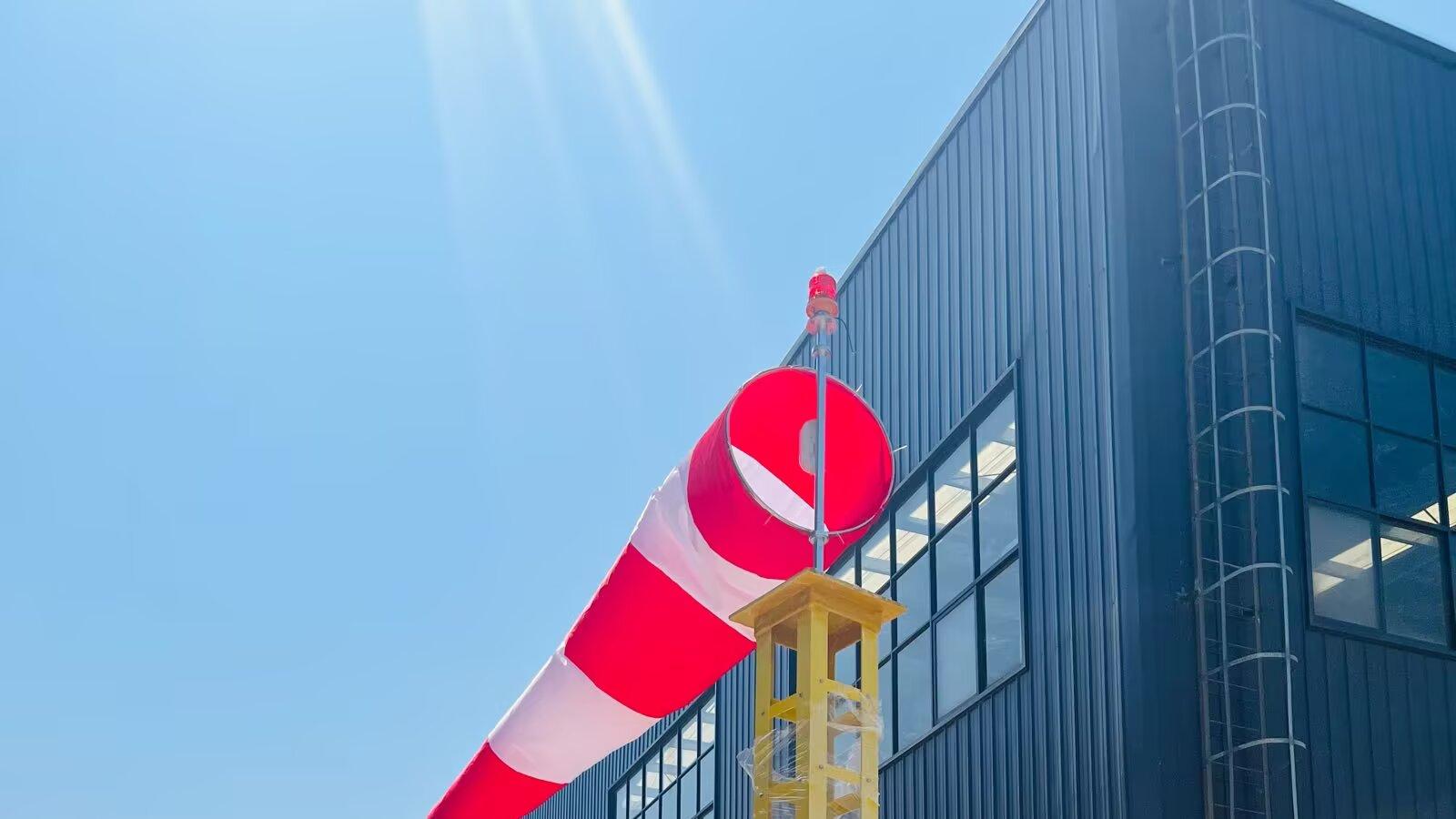 5米航空易折易碎杆 机场玻璃钢易折杆6米 玻璃纤维易折杆带风向袋