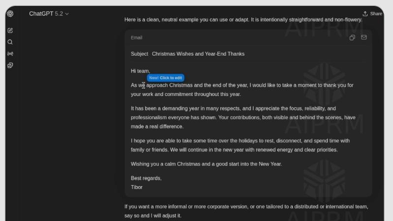 ChatGPT新增“格式化模块”功能，支持界面内直接编辑富文本