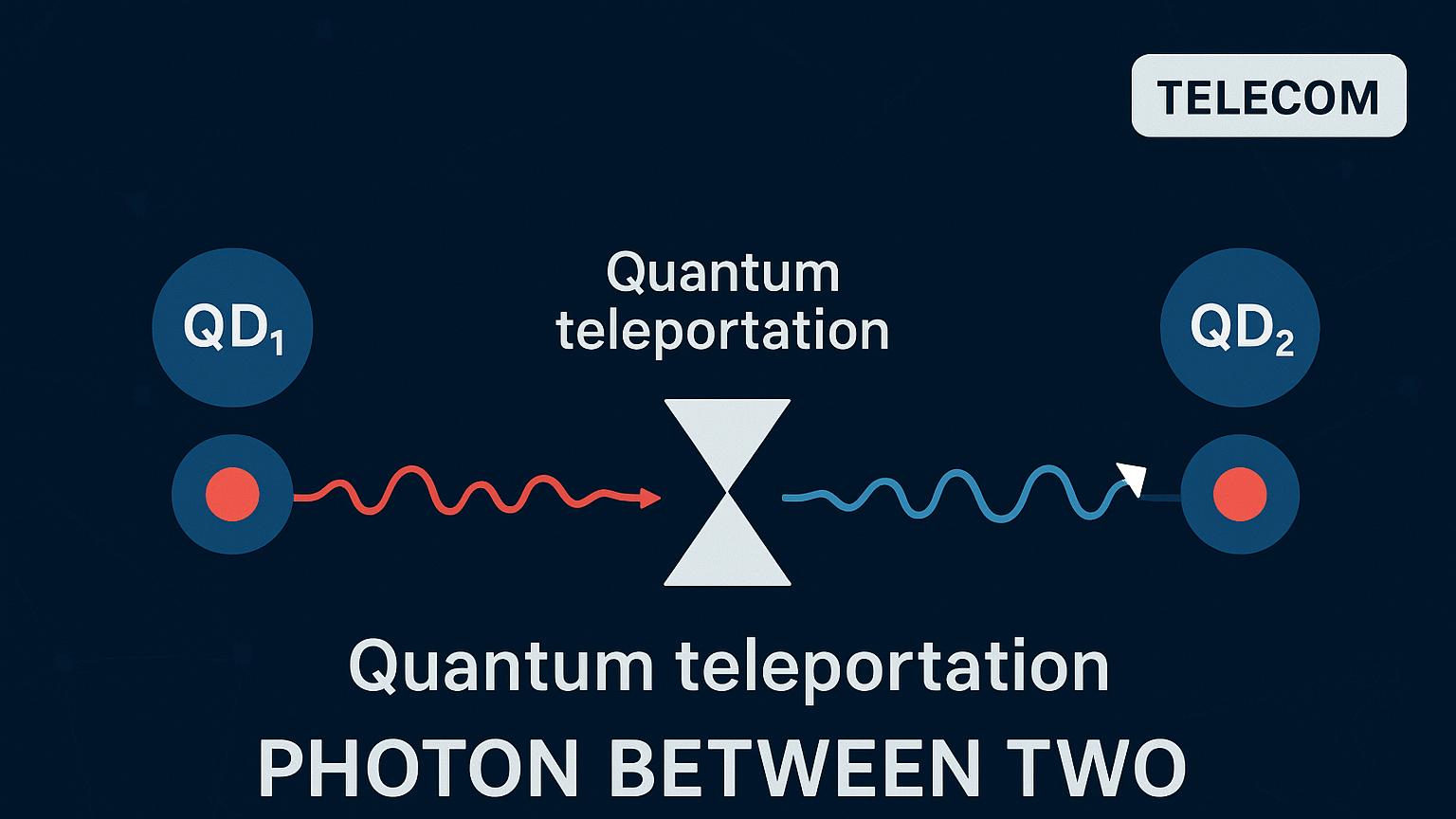 首次在电信波长下实现两个独立量子点光子间的隐形传态