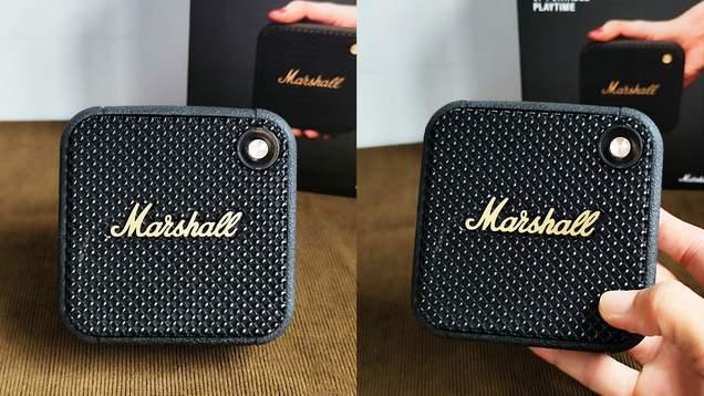 皮革纹理设计的小音箱，220克轻薄构造，蓝牙连接随时随地听音乐