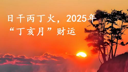 日干丙丁火，2025乙巳年十月，“丁亥月”财运