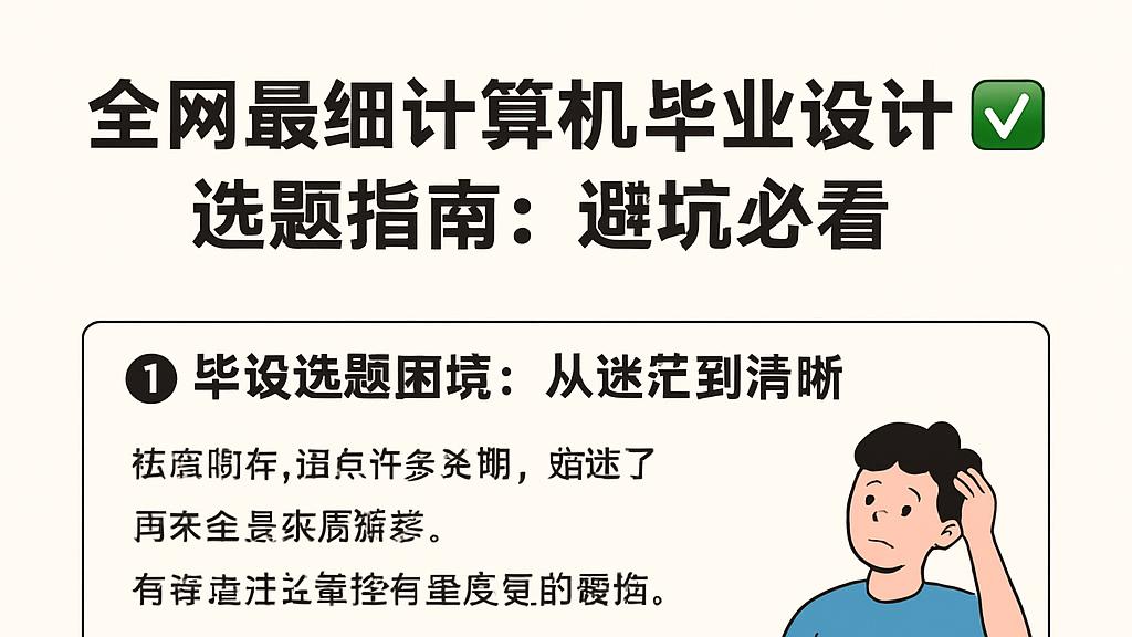 计算机毕业设计选题：千万不要踩坑