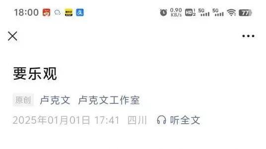 卢克文元旦发的文章，把当前的境遇讲的太通透了，2025应乐观！