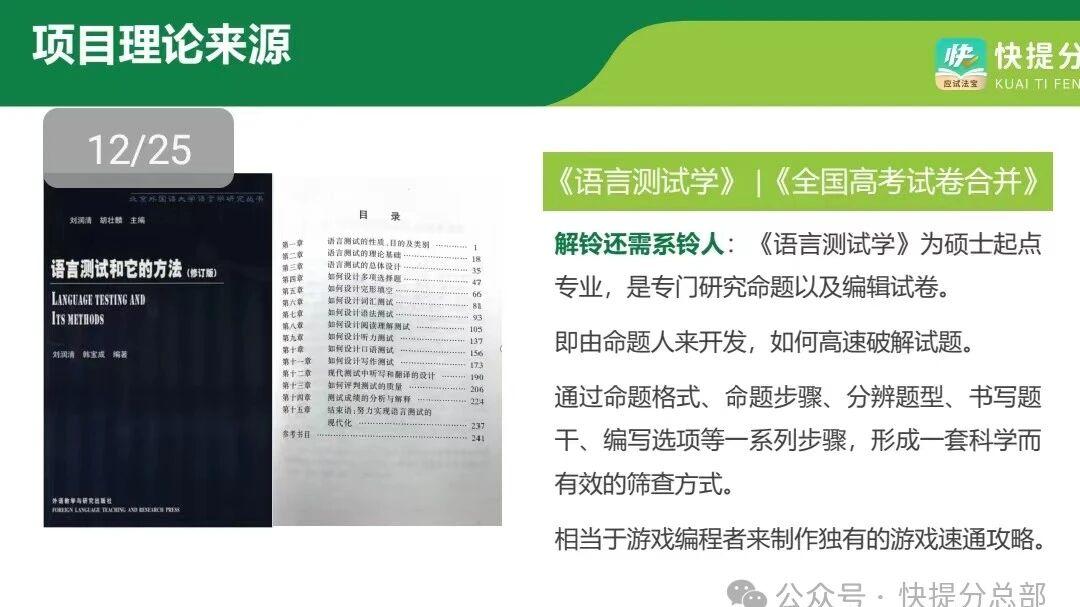 揭秘！《快提分》项目背后的理论宝藏