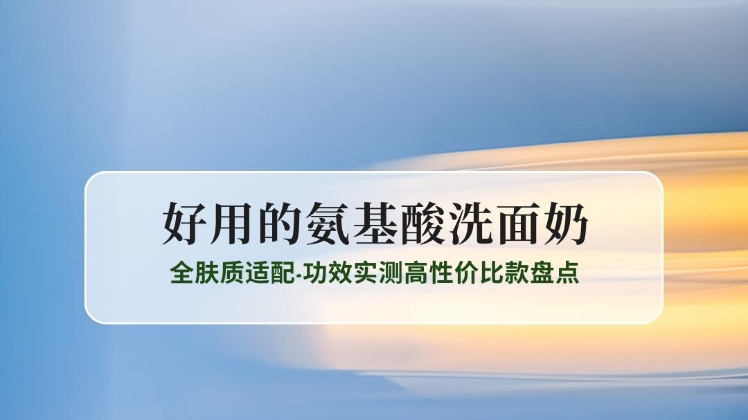 2025年好用的氨基酸洗面奶榜前十：全肤质适配·功效实测高性价比款盘点