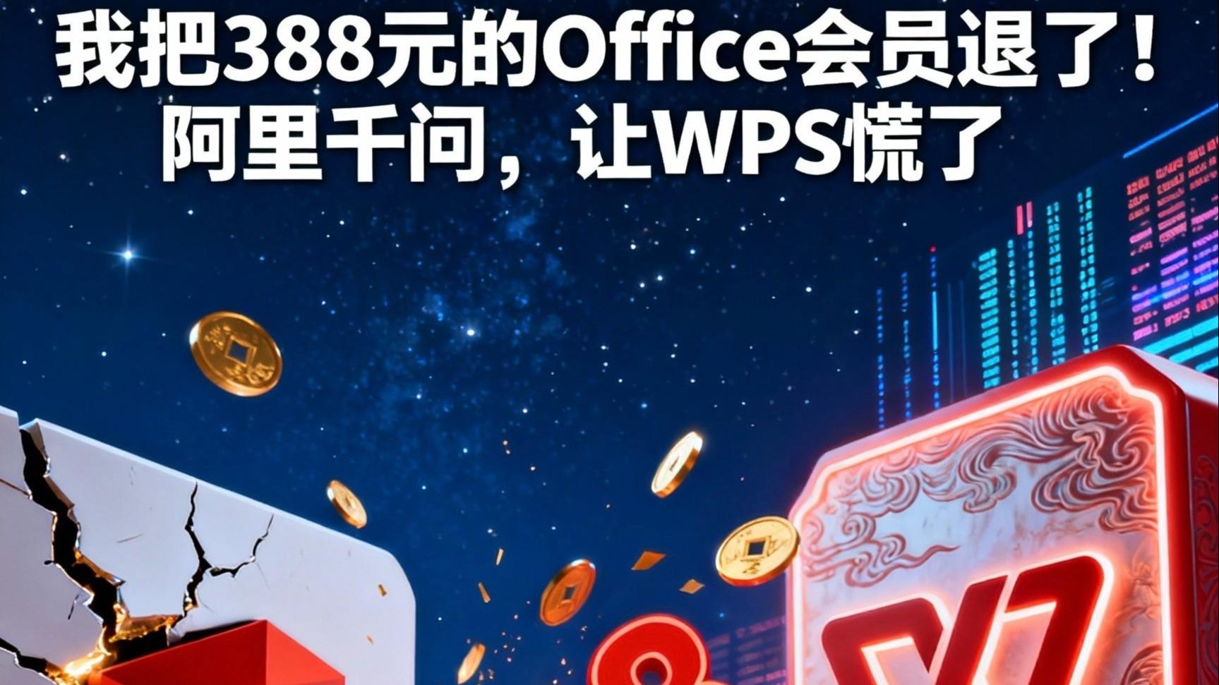 我把Office会员退了！阿里千问，让WPS慌了