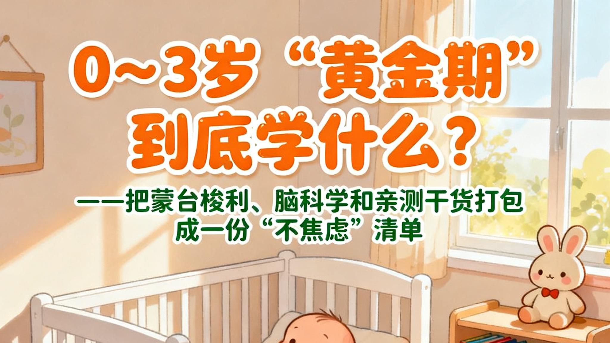 0～3岁“黄金期”到底学什么？——把蒙台梭利、脑科学和亲测干货打包成一份“不焦虑”清单