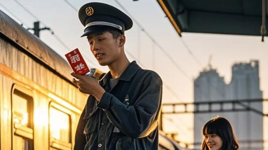 电梯间的月光照着一对，20岁刚出头的小情侣