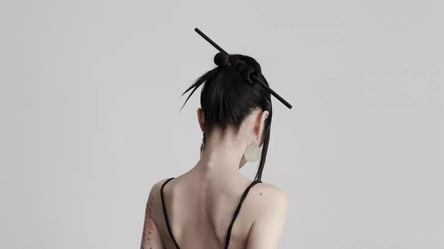 独INDULGE 圣火沁绸袍·绑带黑红吊带连衣长裙超好看绝美女小礼裙