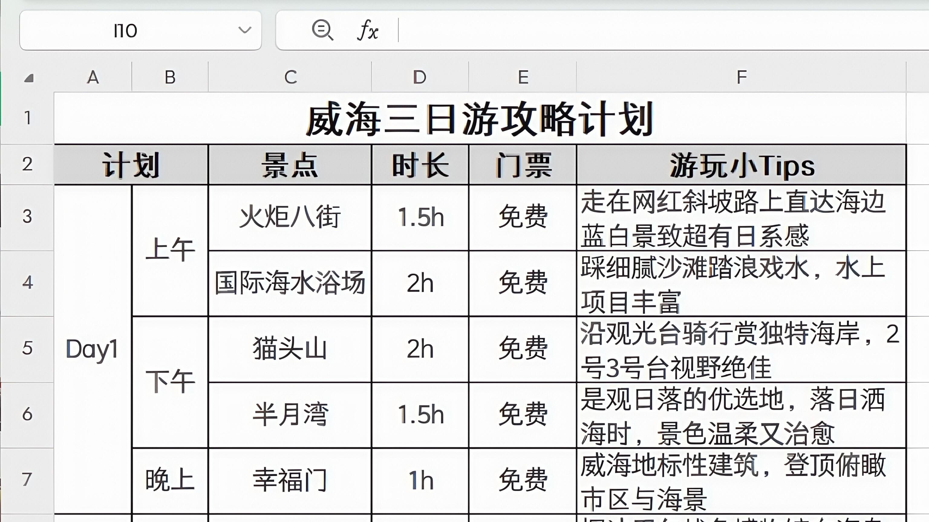冬季威海旅行，三日游攻略计划