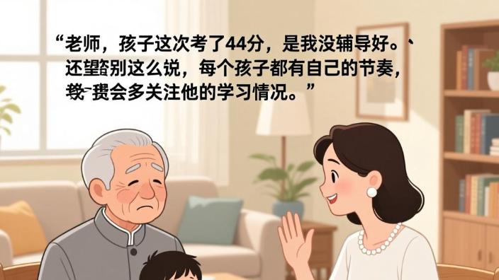 孩子考44分爷爷请老师包涵，现在的教育不再像之前那样“唯分数是瞻”，个性化教育时代即将来临！