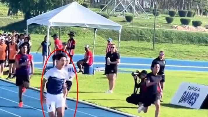 田亮儿子参加百米赛跑夺冠，网友：奥运冠军的运动基因很强大