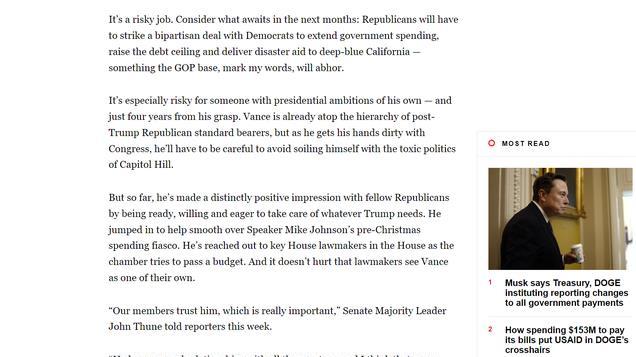 JD Vance 在他的第一次测试中取得了优异的成绩。下一次会更难