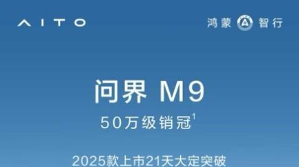 问界M9 2025款21天大定3.6万单，成为50 万级智能豪华新标杆