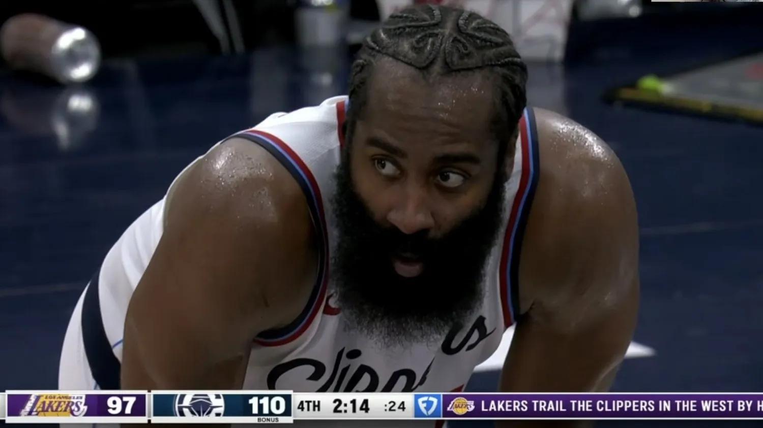 快船有惊无险！詹姆斯第三节太吓人了