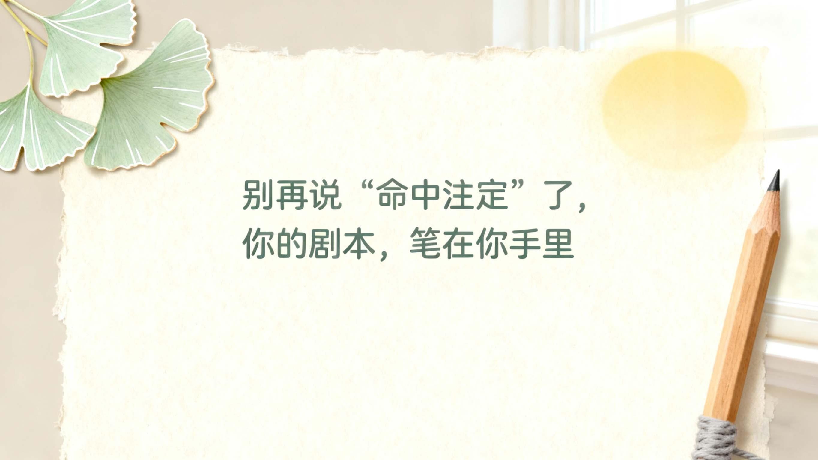 别再说“命中注定”了，你的剧本，笔在你手里