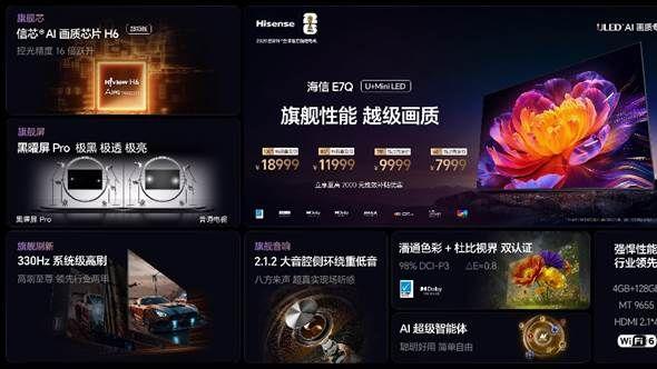 海信电视E7Q正式发布：信芯AI芯片超频版+黑曜屏Pro，定义“旗舰刺客”