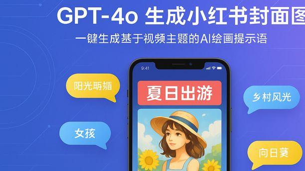 GPT-4o 一键生成小红书爆款封面， 根据视频文案主题AI一键生成