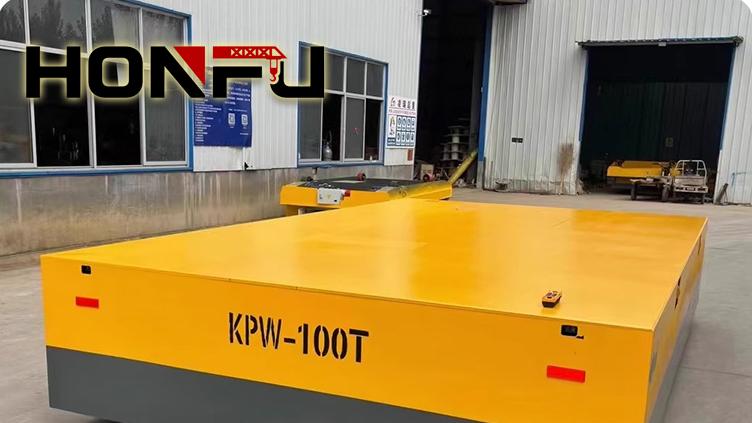 100吨无轨旋转平板车基本概述！宏孚科技地平车重型设备搬运新方案