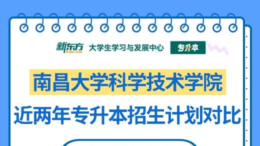 2026统招专升本：南昌大学科学技术学院近两年招生计划对比