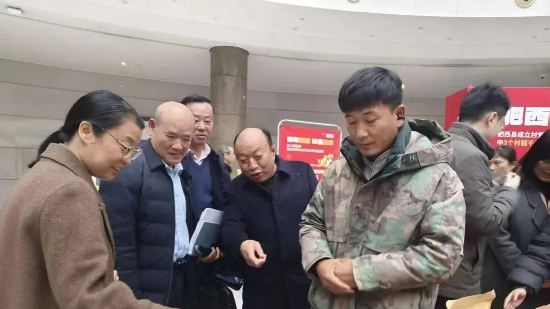 蘑菇大王丁伦保携食用菌产品参展肥西县优质农产品展销会