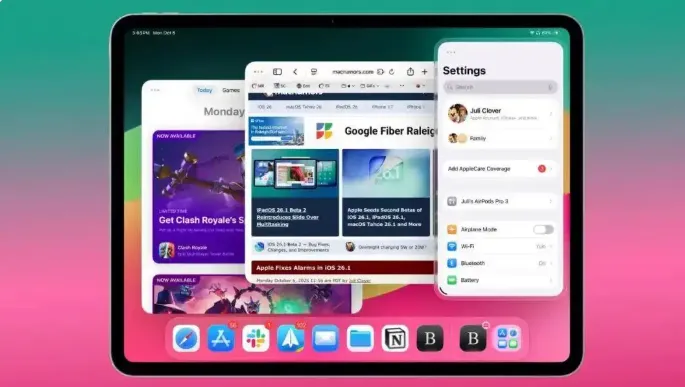苹果 iOS/iPadOS 26.2 Beta 3 推送，多任务体验+ 隔空投送实用升级