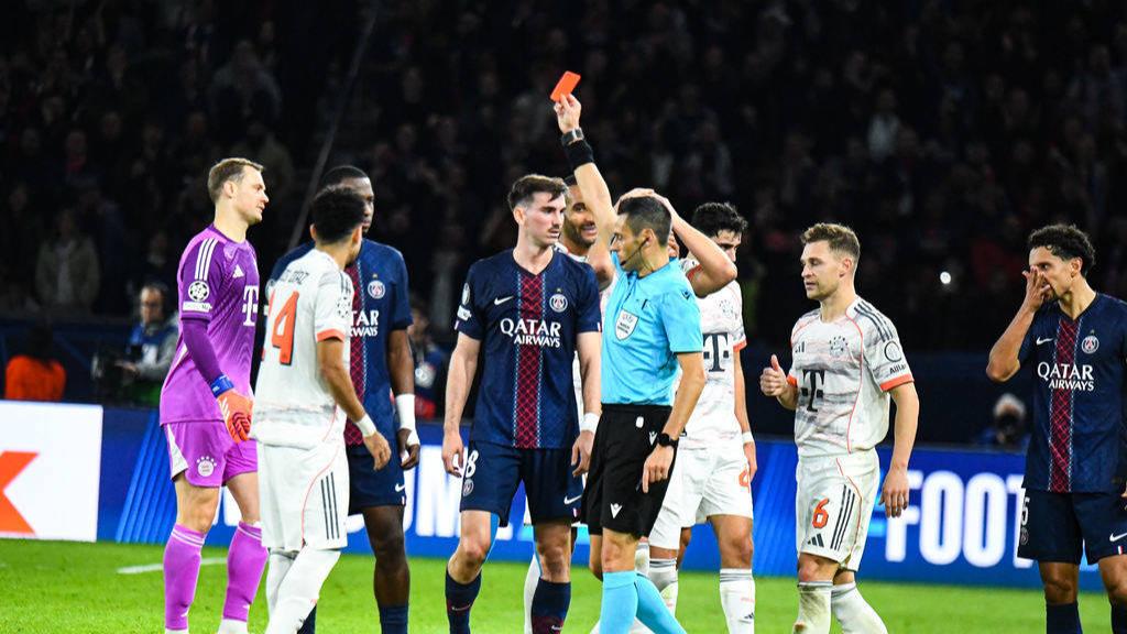 欧冠-迪亚斯两球+直红 十人拜仁2-1巴黎夺开赛16连胜