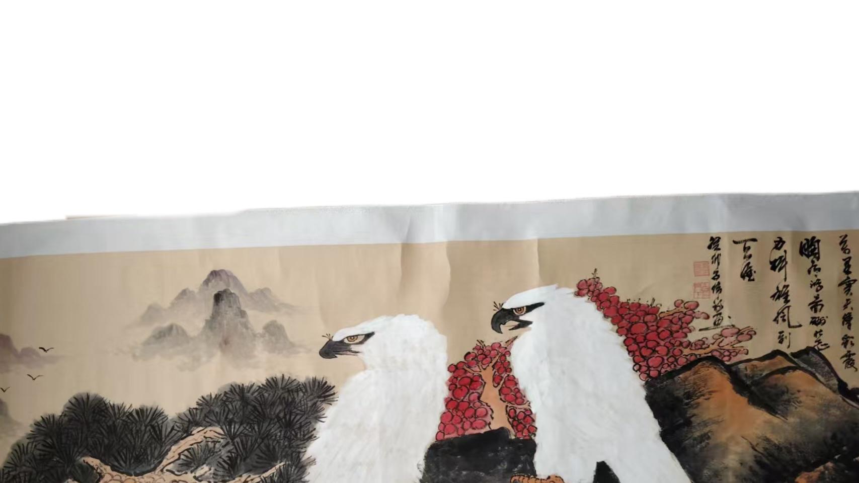 2028-李子伟《双鹰图》：近代禽鸟画的价值巅峰，解码收藏市场的财富基因与艺术裂变