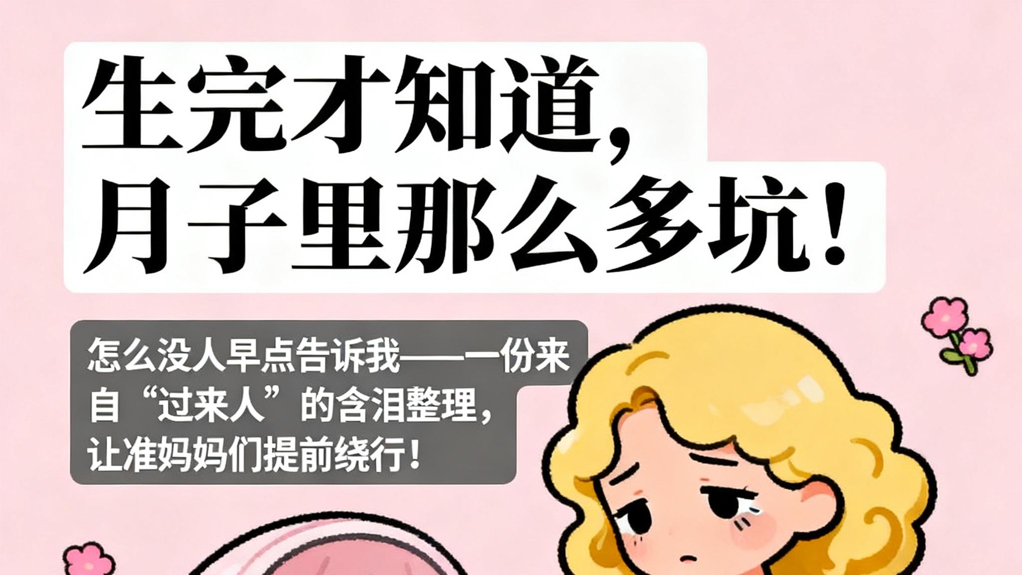 生完才知道，月子里那么多坑！怎么没人早点告诉我——一份来自“过来人”的含泪整理，让准妈妈们提前绕行！