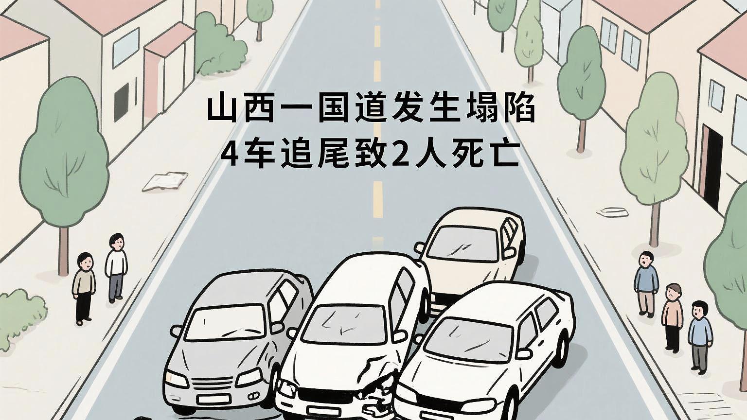 痛心！山西一国道突发塌陷，4车追尾致2人死亡