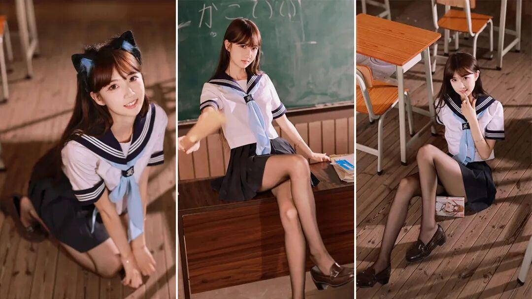 教室几个少女感拍照姿势，拍出韩系女友感
