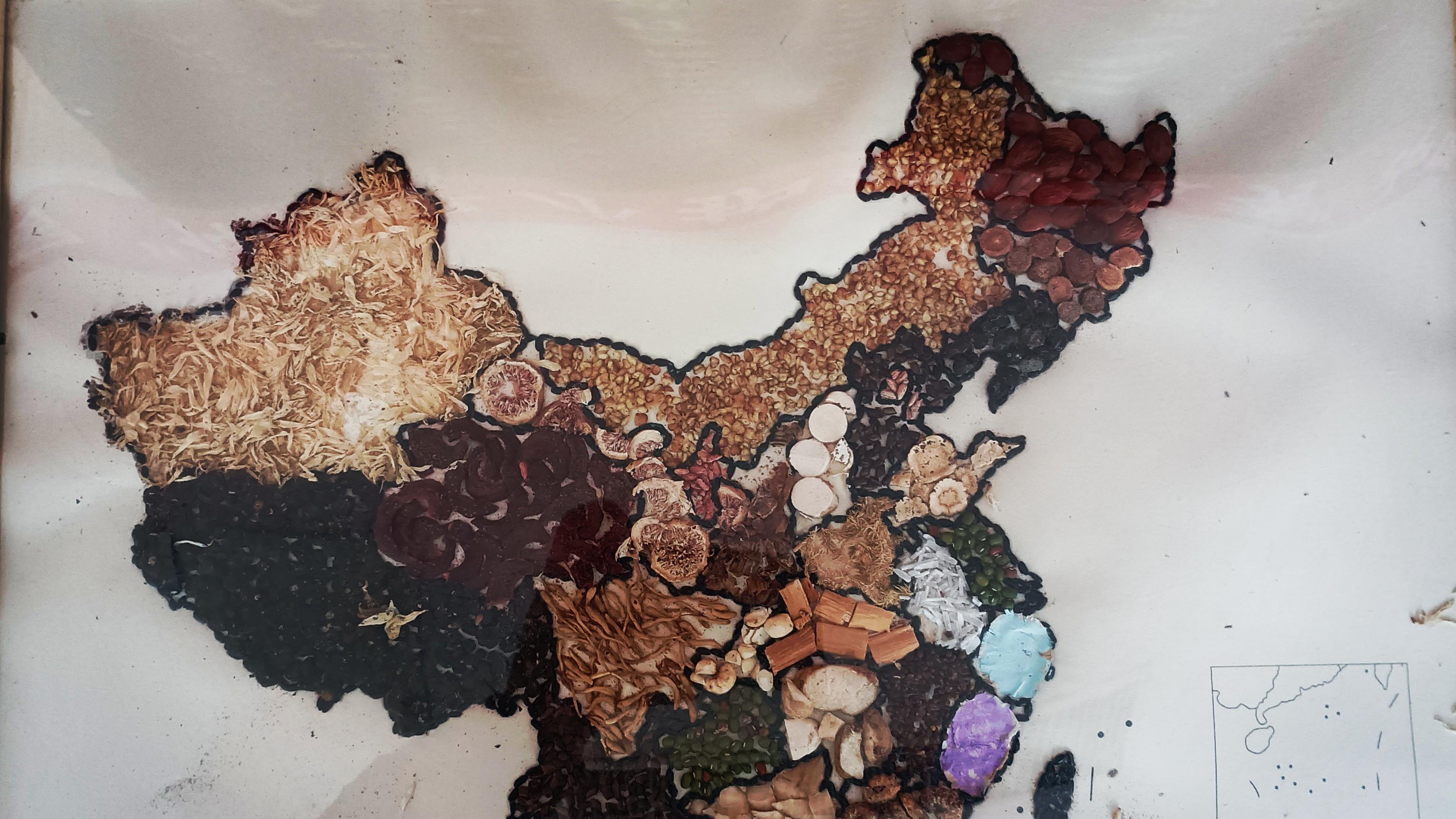 创意地图中的中草药