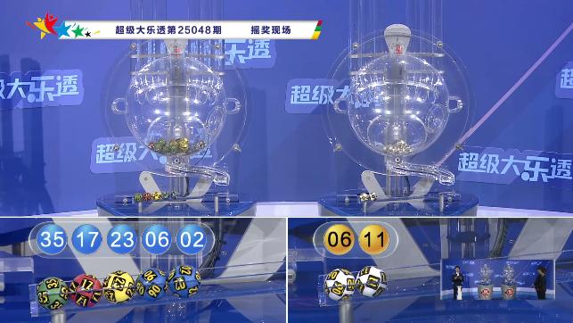 大乐透第25048期开奖情况：前后区都有06号，2注1500万元的一等奖
