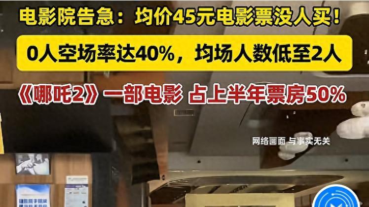 电影院发文告急！45元电影票无人问津：哪吒2票房占了上半年50%